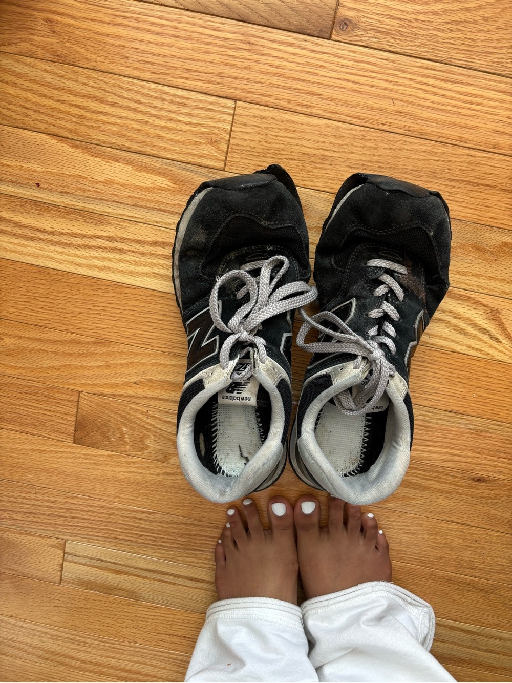 Worn In New Balance Sneakers